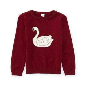 Edgehill Collection Girls Swan Burgandy Knit Sweater Size 4T NWT